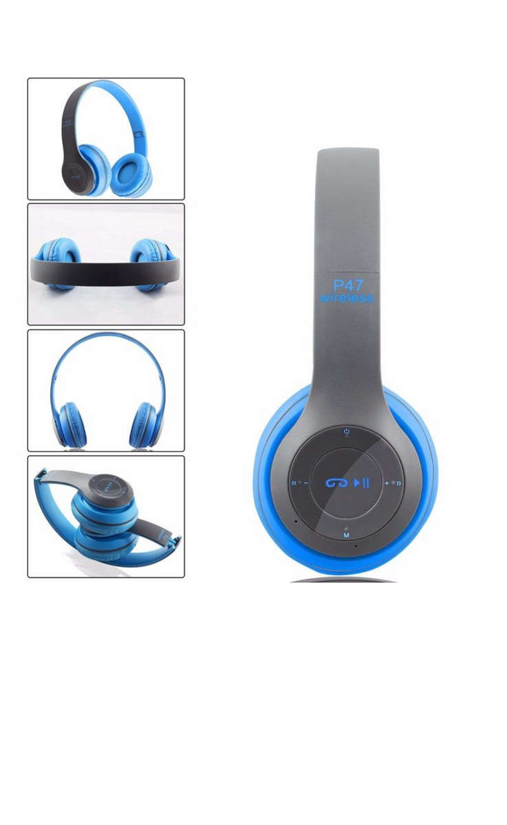 P47 AM/FM Stereo Bluetooth Headphone - Blue