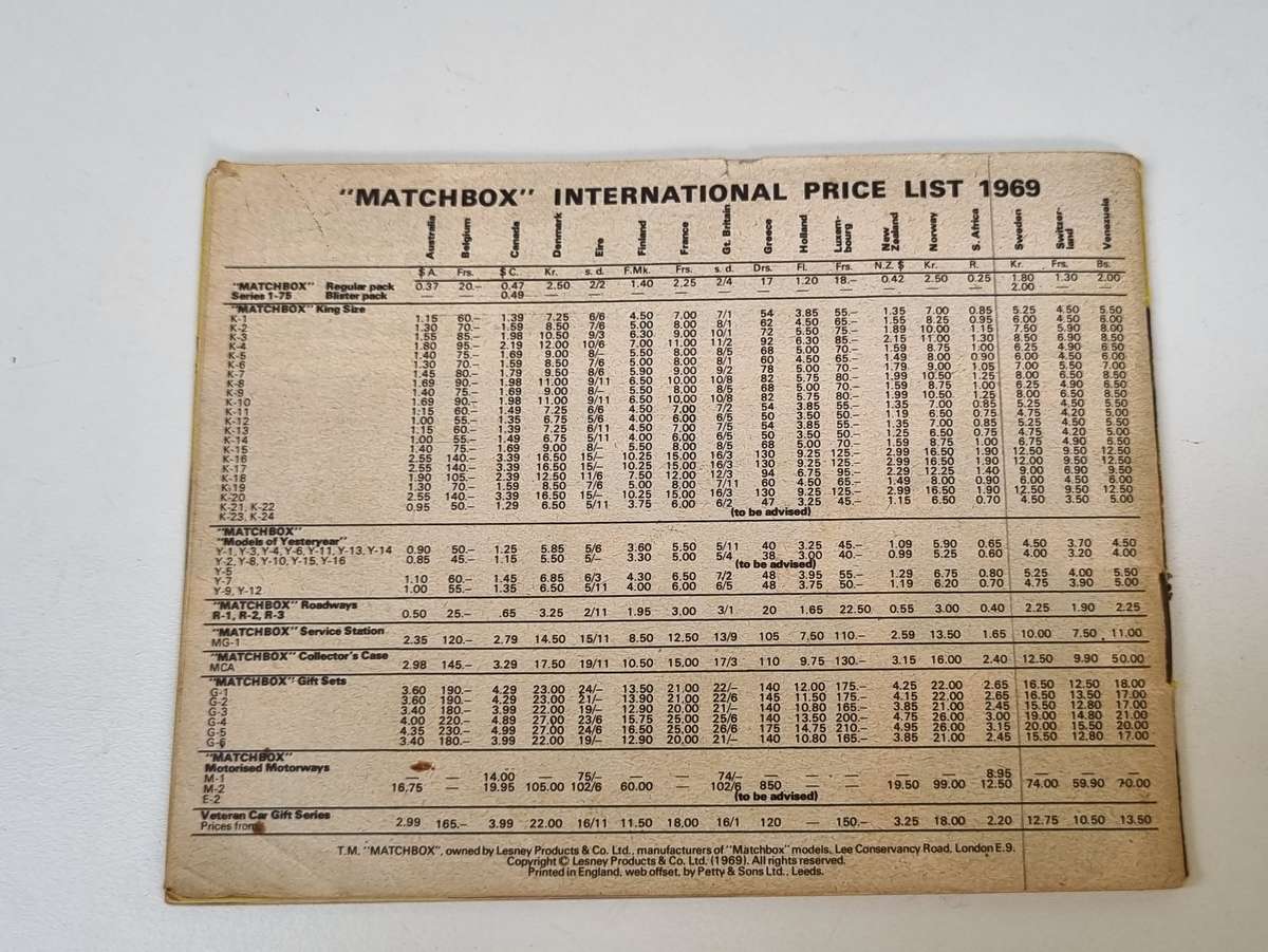 Matchbox Lesney Collectors Catalogue