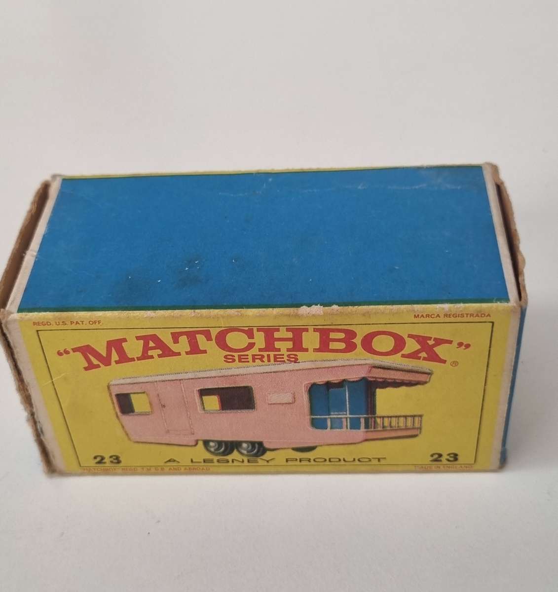 Matchbox Lesney Matchbox 23d, Trailer Caravan Original Box
