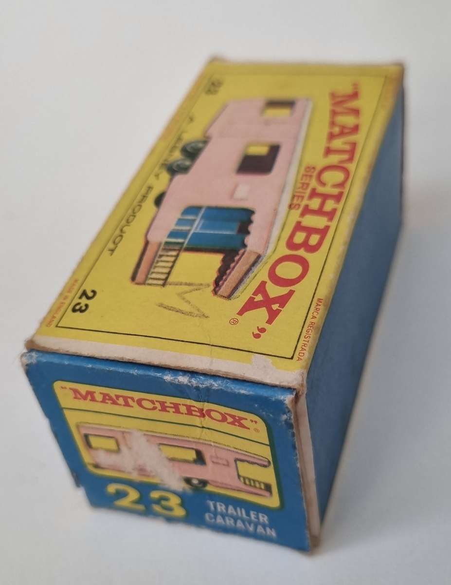 Matchbox Lesney Matchbox 23d, Trailer Caravan Original Box