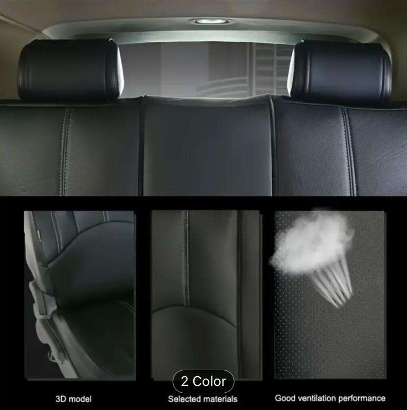 Car Seat Covers Full Set, PVC Leather waterproof and wear resistant.