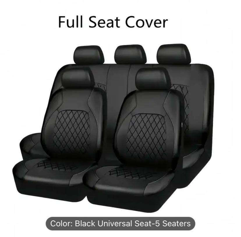 Car Seat Covers Full Set, PVC Leather waterproof and wear resistant.