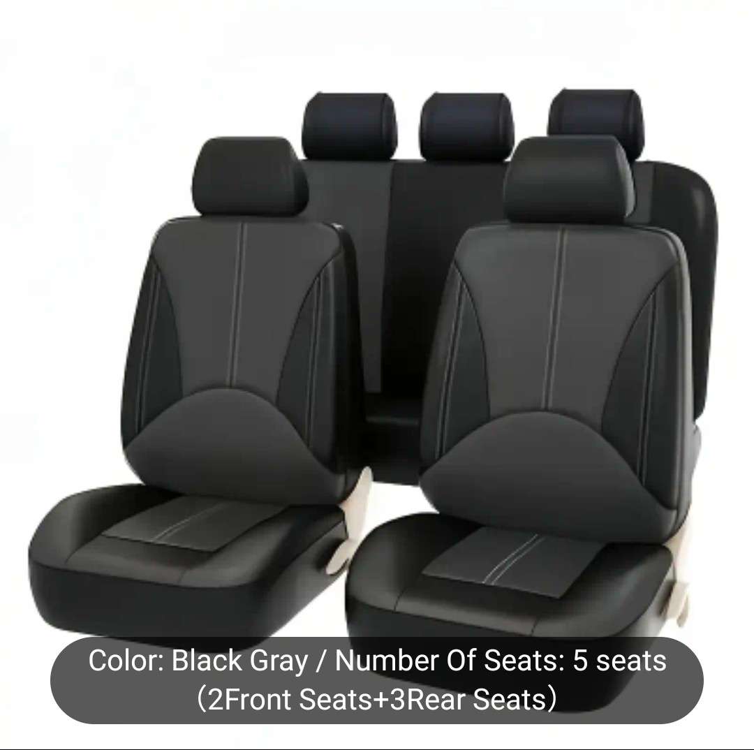 Car Seat Covers Full Set, PVC Leather waterproof and wear resistant.