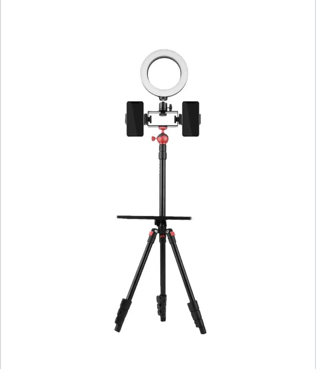 Mobile Phone Live Fill Light Bracket with two mobile installation holder