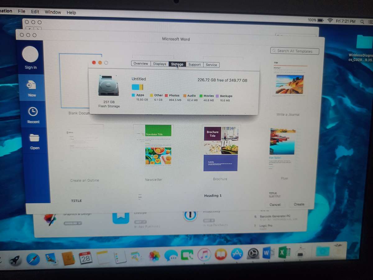 Apple MacBook Air 13.3-inch Core i5 1.6GHz 4GB RAM 256GB SSD Storage 2015 (Silver) - Ecofriendly