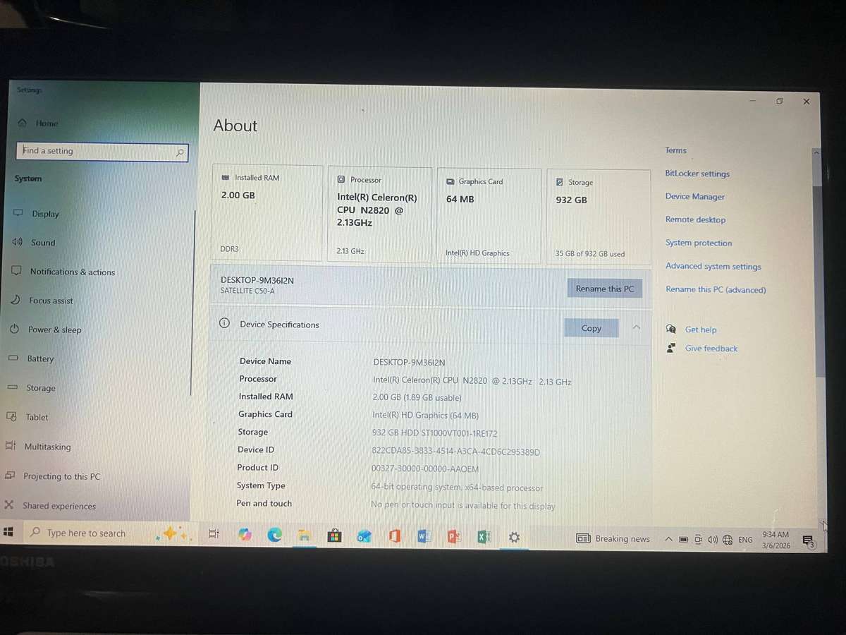 Toshiba Satellite C50-A 15.6