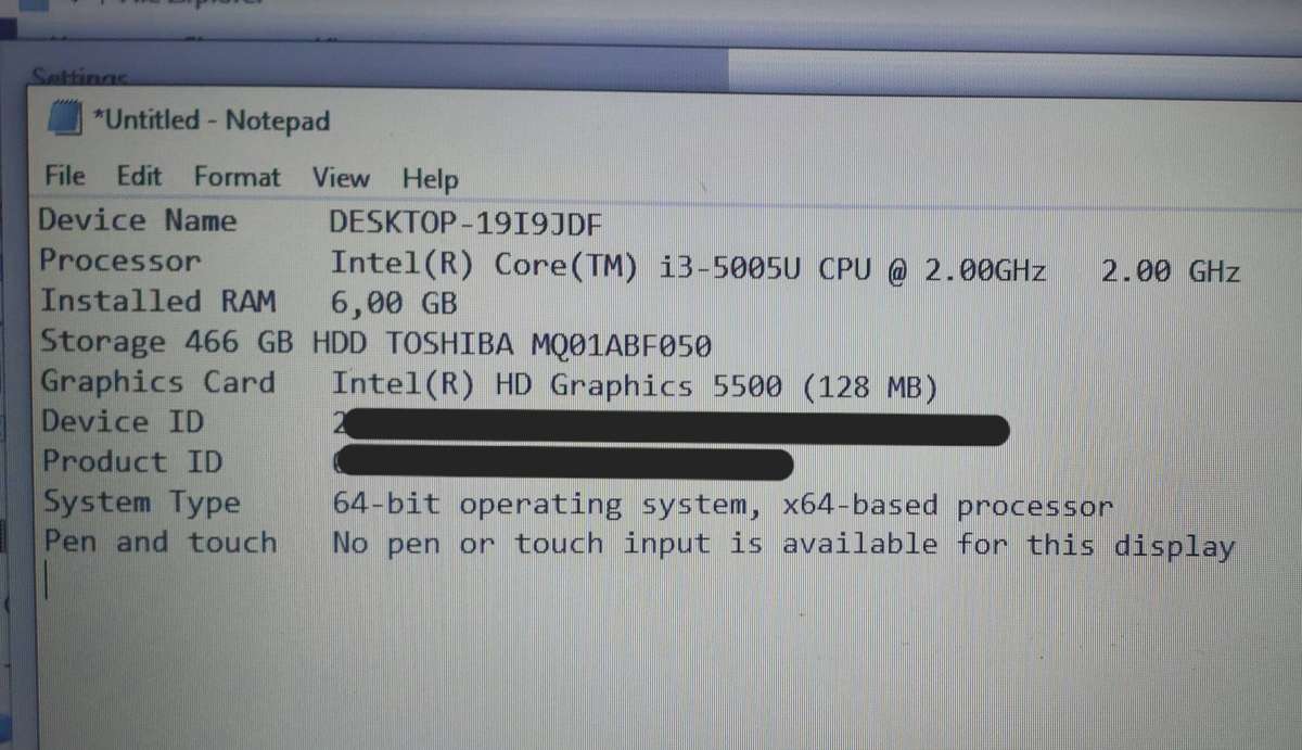 Lenovo i3 Laptop + Charger