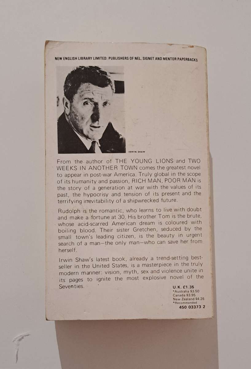 Rich Man Poor Man By Irwin Shaw fiction classics historical novel American family romance