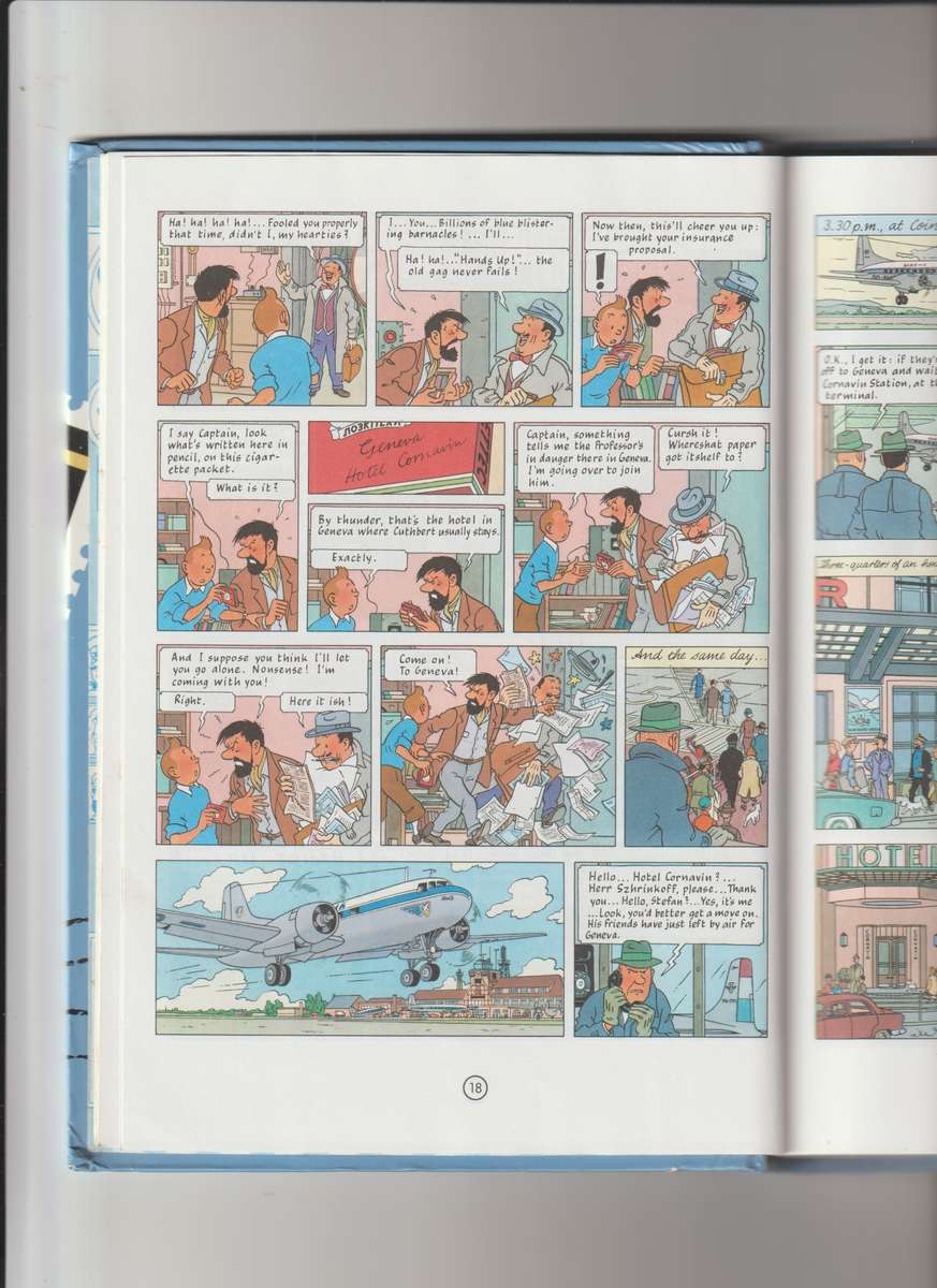 Tintin 3 complete adventures in 1 volume by Herge cartoon comic book