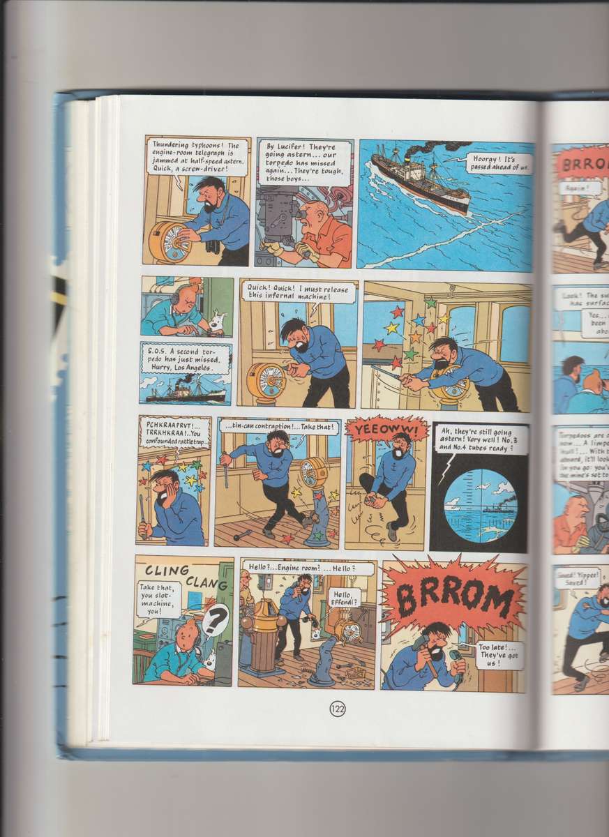 Tintin 3 complete adventures in 1 volume by Herge cartoon comic book