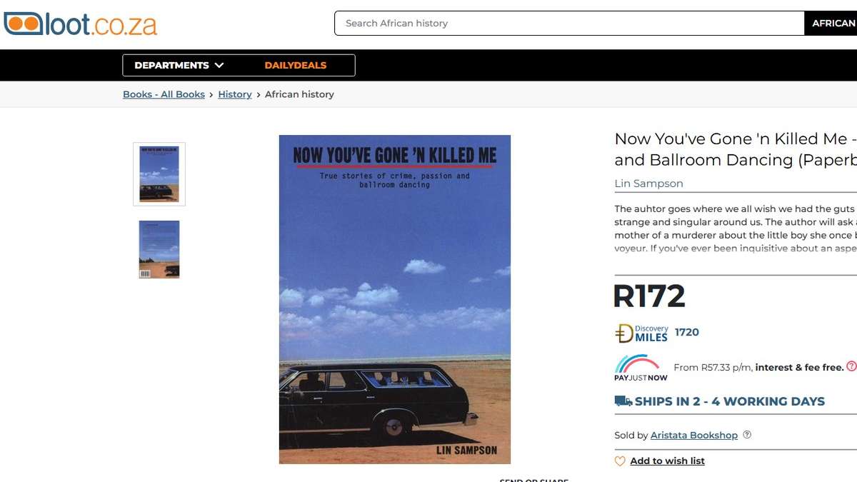 Now You've Gone N Killed Me Lin Sampson South Africa true stories of crime passion ballroom dancing