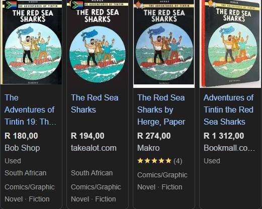 The Adventures Of Tintin The Red Sea Sharks By Herge comic graphic novel classic collectable