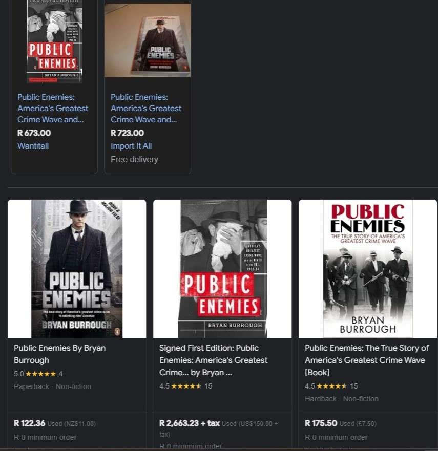 Public Enemies By Bryan Burrough book true crime FBI history biography American