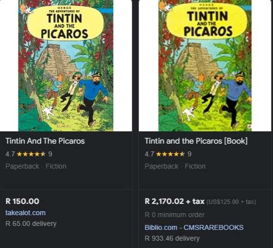 The Adventures Of Tintin And The Picaros By Herge (2002) cartoon comic book collectable