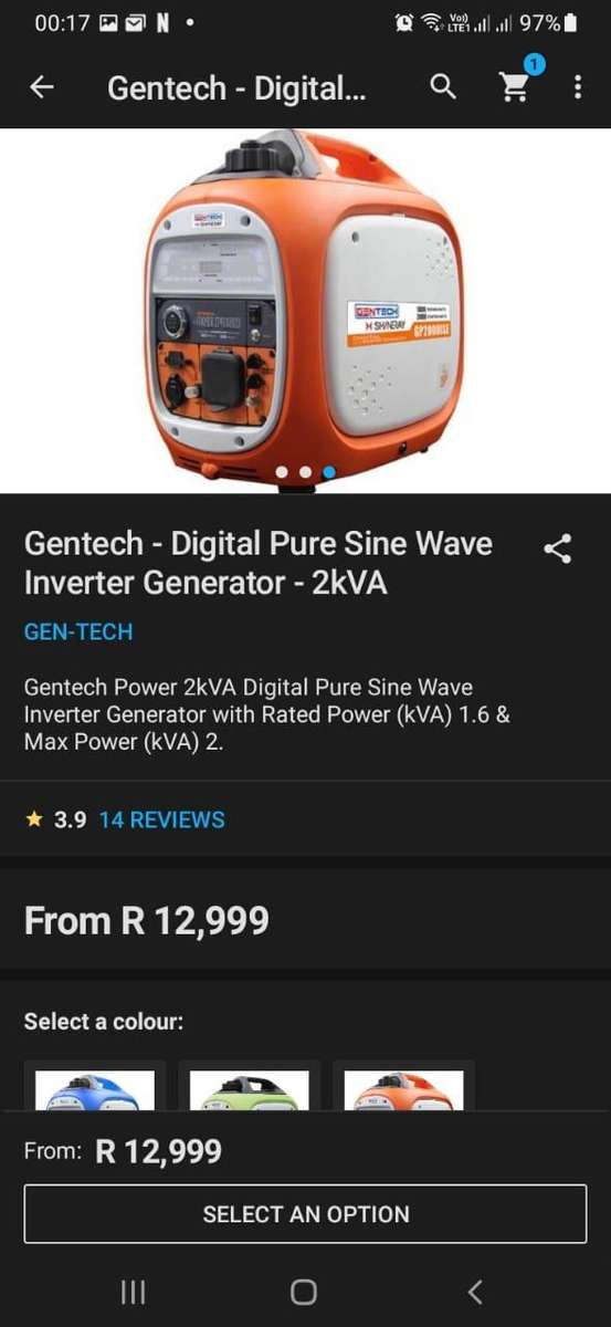 Genetech 2Kva Digital PureSine Wave Inverter Generator (Electric Atart)