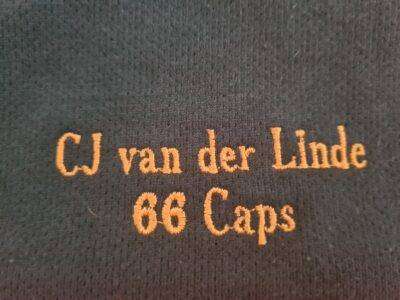 Springbok Rugby Match Used Jersey  CJ Van Der Linder #17