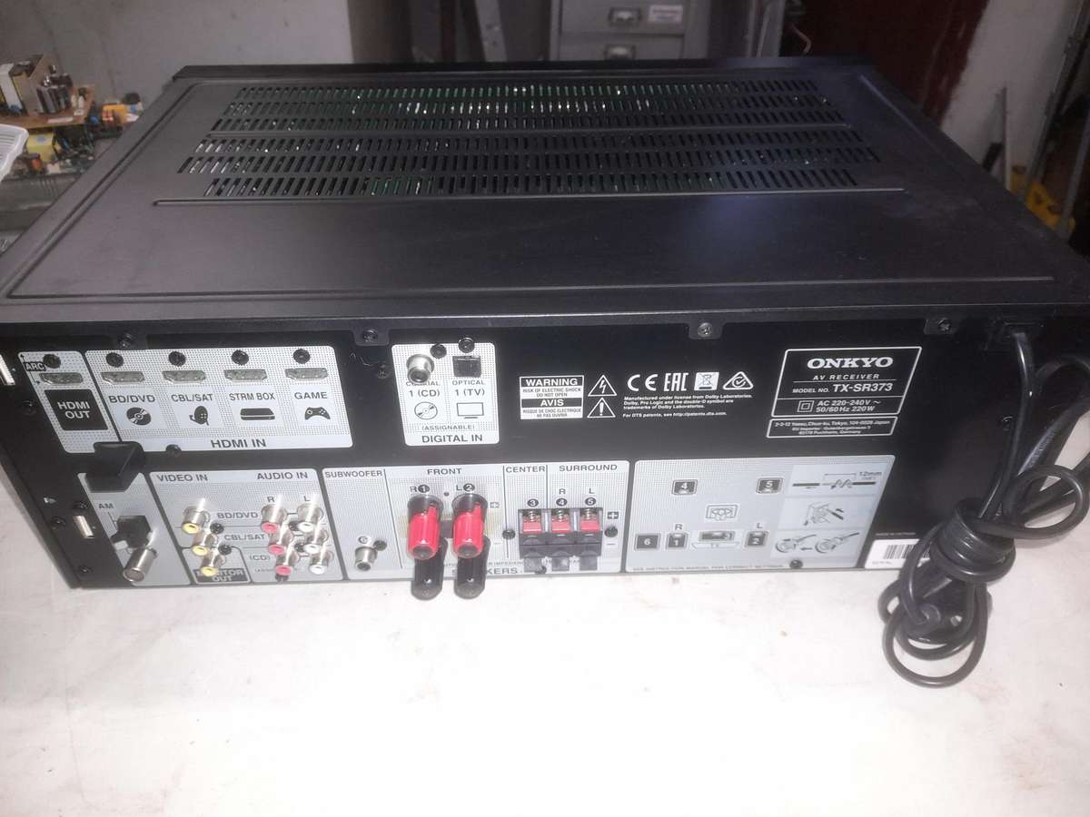 ONKYO TX-SR373 RECEIVER | 5.1 CH |  135W @ 6OHMS | 4K@60P PASSTHRU AND UPSCALLING | BLUETOOTH