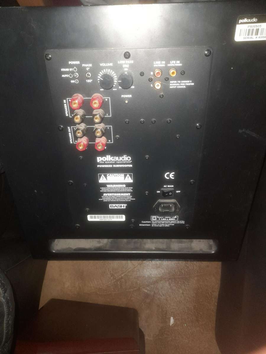 POLK AUDIO PSW505 ACTIVE SUBWOOFER | 12" Driver | 300W RMS | D-Class