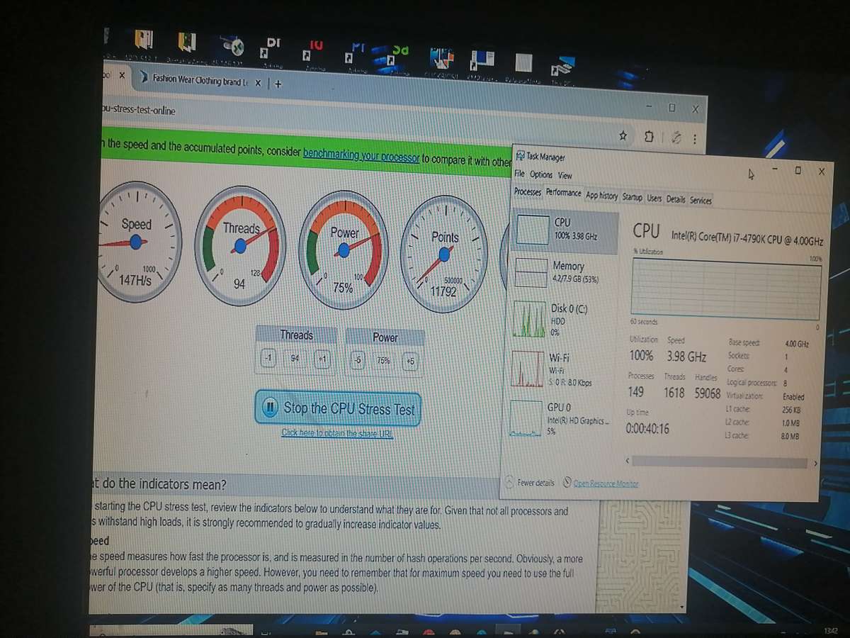 Fast INTEL Core I7-4790K CPU 4GHz Socket LGA 1150 Quad Core CPU Processor Benchmark stresTested 100%