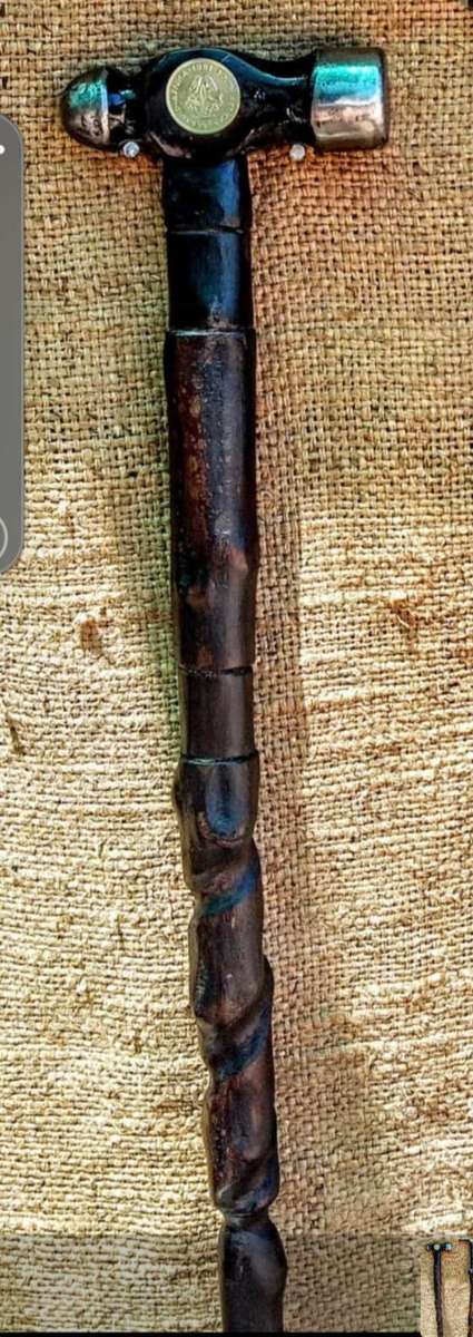 Unique "Two Mossies" hardwood rugged walking sticks