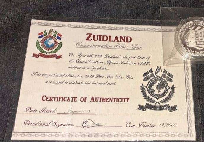 1oz fine silver 99.99 Zuidland Commemorative Silver Coin