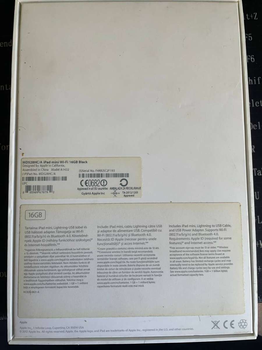 Ipad Mini in Mint Condition - Boxed - 16GB - A1432