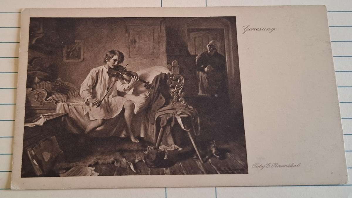 Antique Postcard -Toby. E Rosenthal: (1848-1917) - Genesing "Healing"