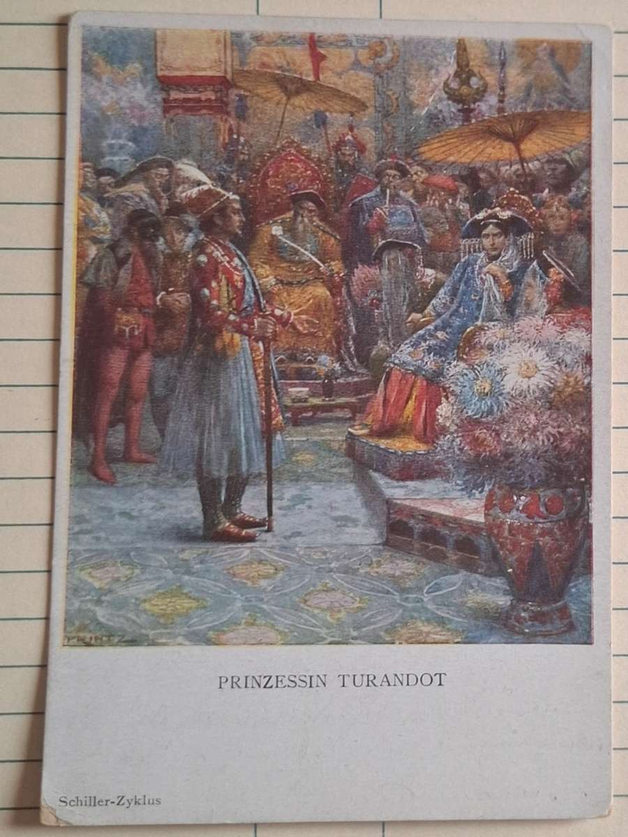 Antique Postcard - 1917 - "Princess Turandot - Schiller-Zyklus"  -  Opera by Puccini "Turnadot"-  A