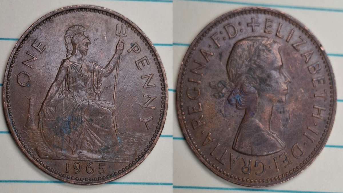 1965 - UK - 1 Penny - Elizabeth II - Demonetised Aug 1971 - Bronze