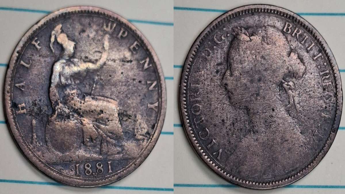 1881 H - UK - Half Penny - Victoria - Demonetised Aug 1969 - Bronze