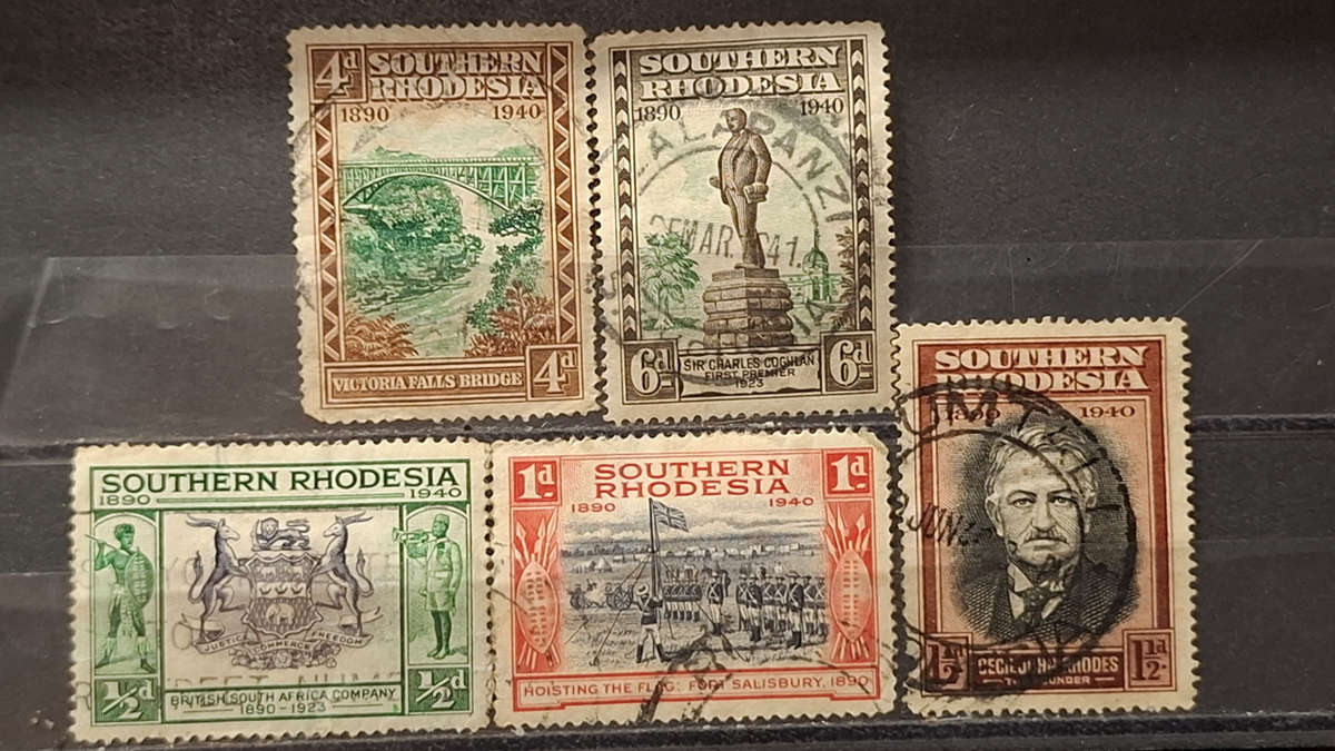 1940 - Zimbabwe (Southern Rhodesia) - ½P + 1P + 1½P + 4P + 6P - The 50th Anniversary of British Sou
