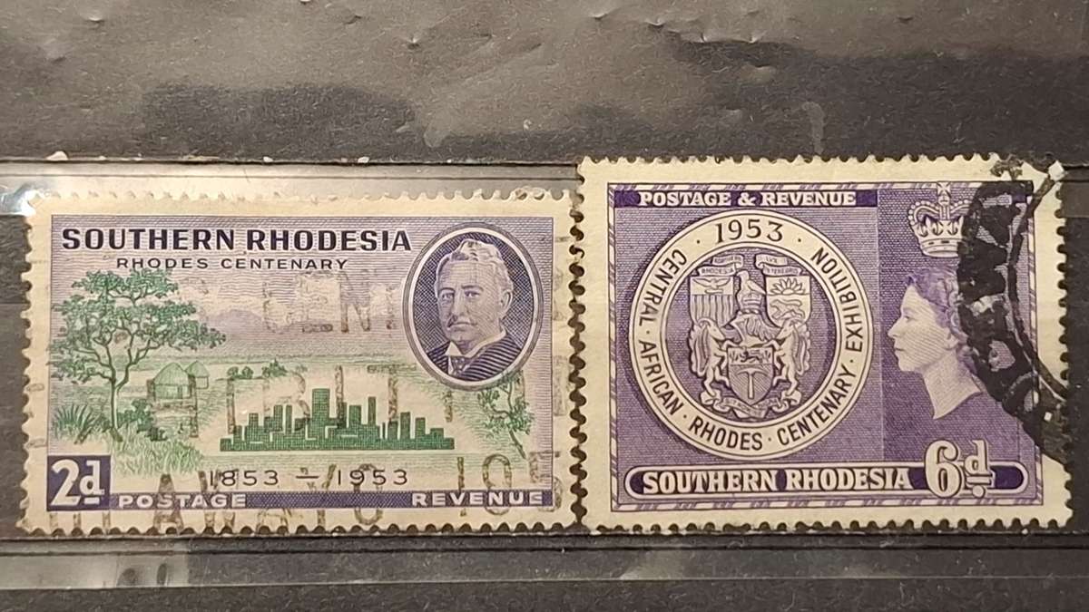 1953 - Zimbabwe (Southern Rhodesia) - 2P + 6P - The 100th Anniversary of the Birth of Cecil Rhodes