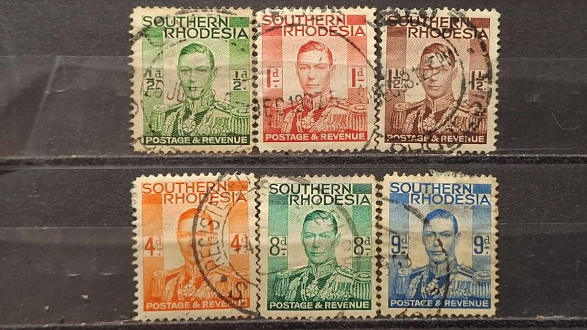 1937 - Zimbabwe (Southern Rhodesia) - ½P + 1P +1½P + 4P + 8P +9 - King George VI