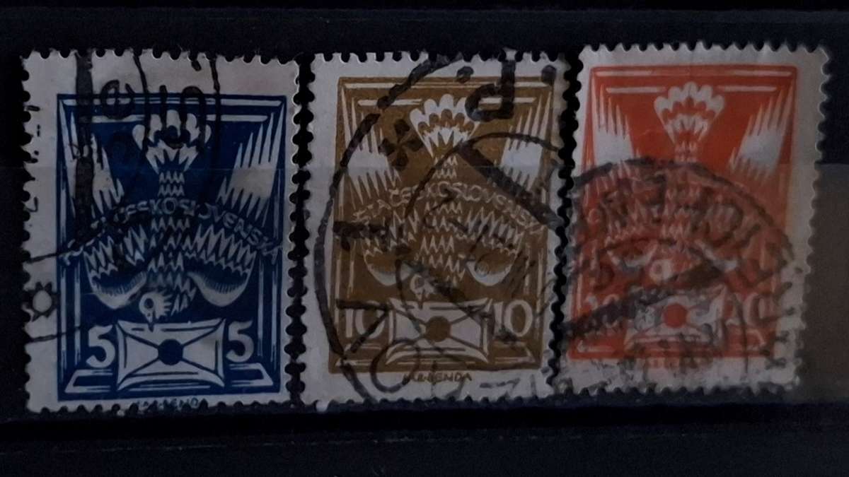 1920 - Czechoslovakia - 5(H) + 10(H) + 20(H) - Definitive Issues