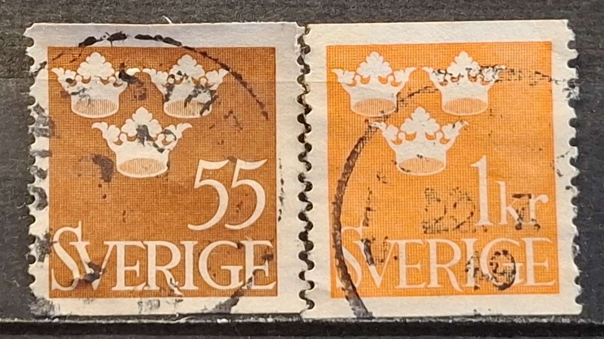 1939-1948 - Sweden - 1Kr + 55ÖRE - Three Crowns