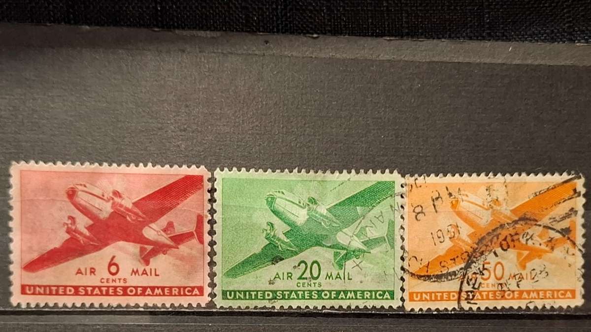 1941 -1944 - USA - 6C + 20C + 50C - Twin-Motor Transport Plane