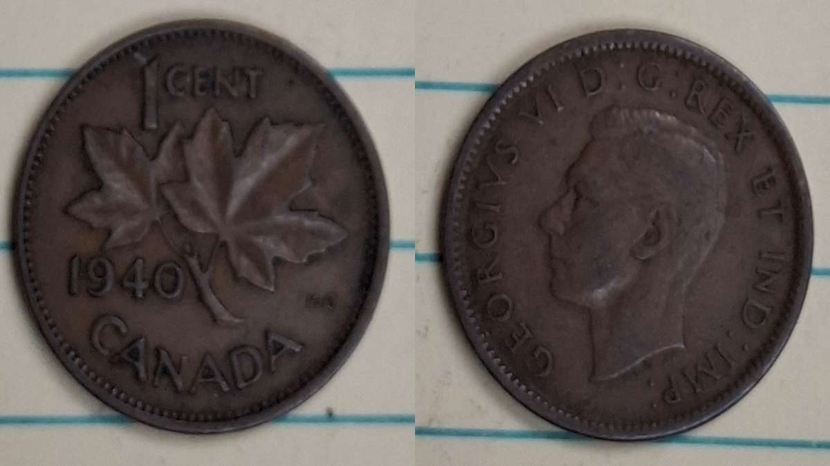 1940 - Canada - 1 Cent - George VI - Demonetised No - Bronze