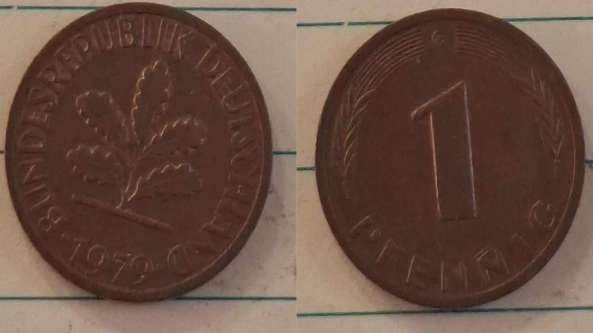 1979 G - Germany - 1 Pfennig - Oak seedling - Demonetised Dec 2001 - Copper clad iron