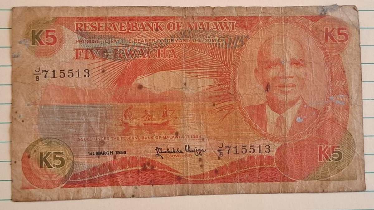 1986 - Malawi - K 5 -  - Demonetised Yes - J8 715513