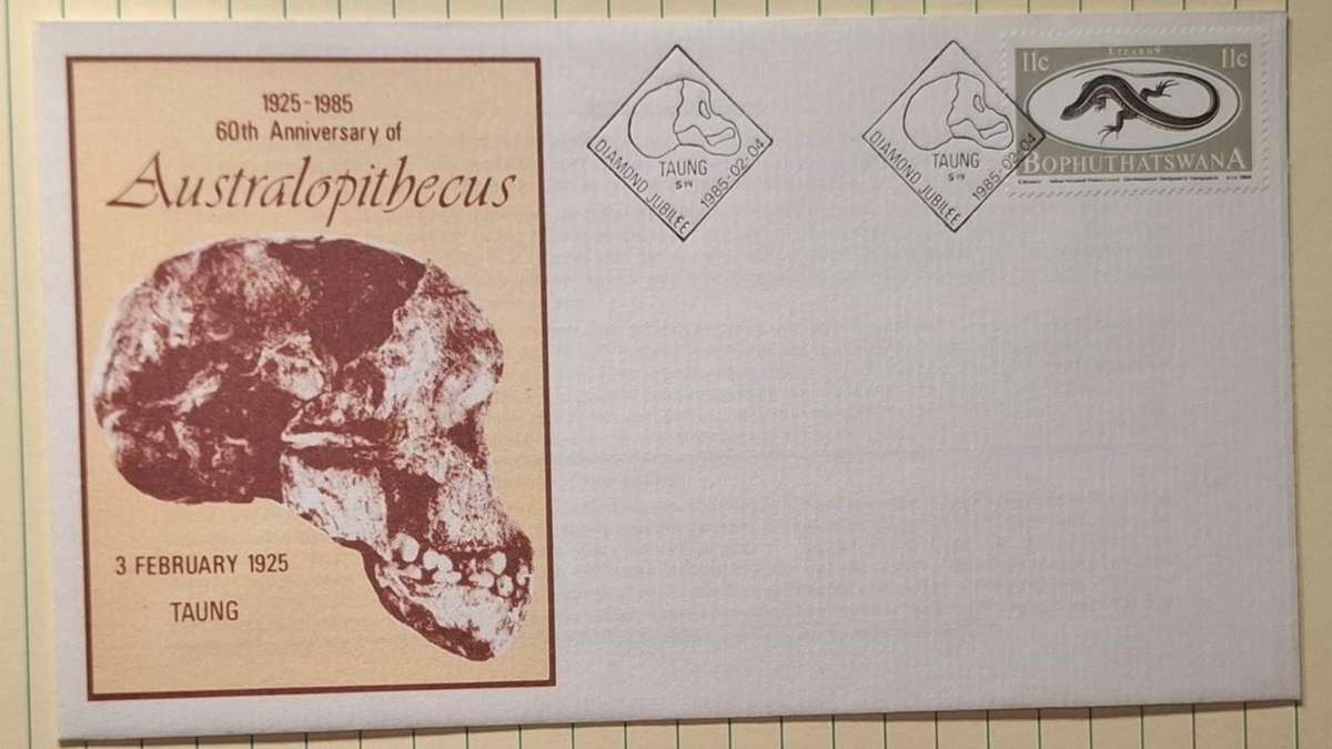 1985 - Bophuthatswana - First Day Cover with Insert - 60th Anniversary of Australopithecus -  Postma