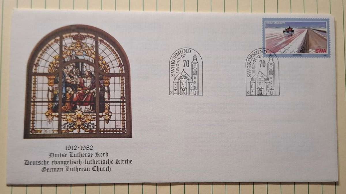 1982 - SWA - First Day Cover with Insert - German Lutheran Church - Postmark Swakopmund