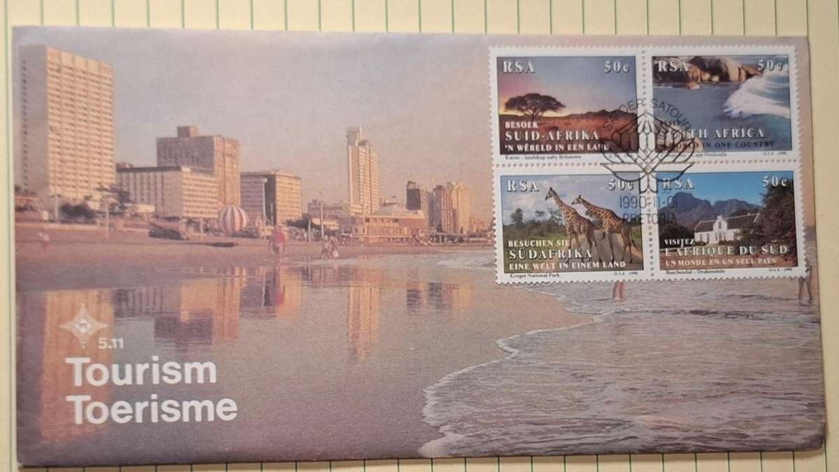 1990 - RSA - FDC with insert - Tourism 5.11 -  Postmark SATOUR Pretoria