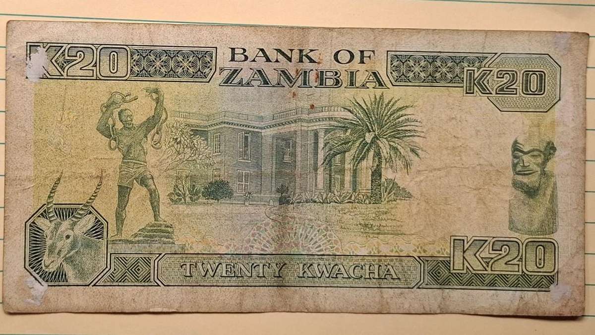 1989 - Zambia - 20 Kwacha - Signature: Francis Xavier Nkhoma - Demonetised Jul 2013 - AC 6240872