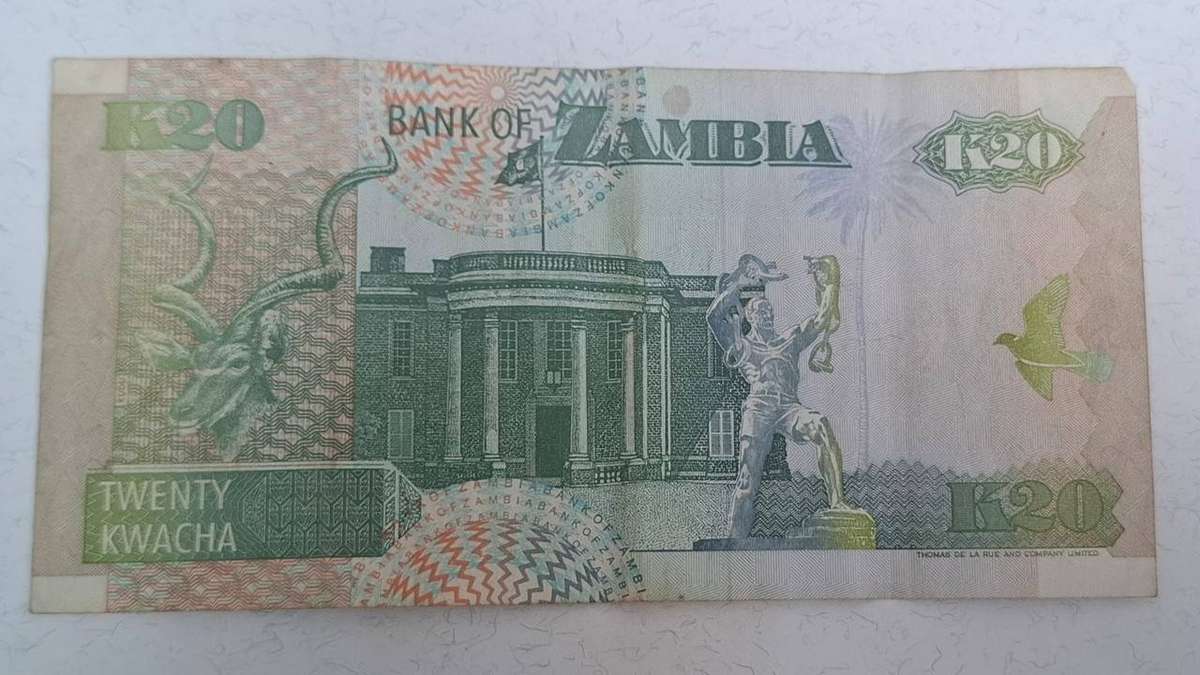 1992 - Zambia - 20 Kwacha - Demonetised - Jul 2013 - AW 0642466