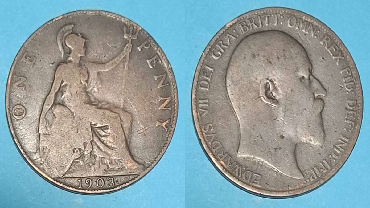 1903 - UK - 1 Penny - Edward VII - Demonetised - Aug 1971 - Bronze