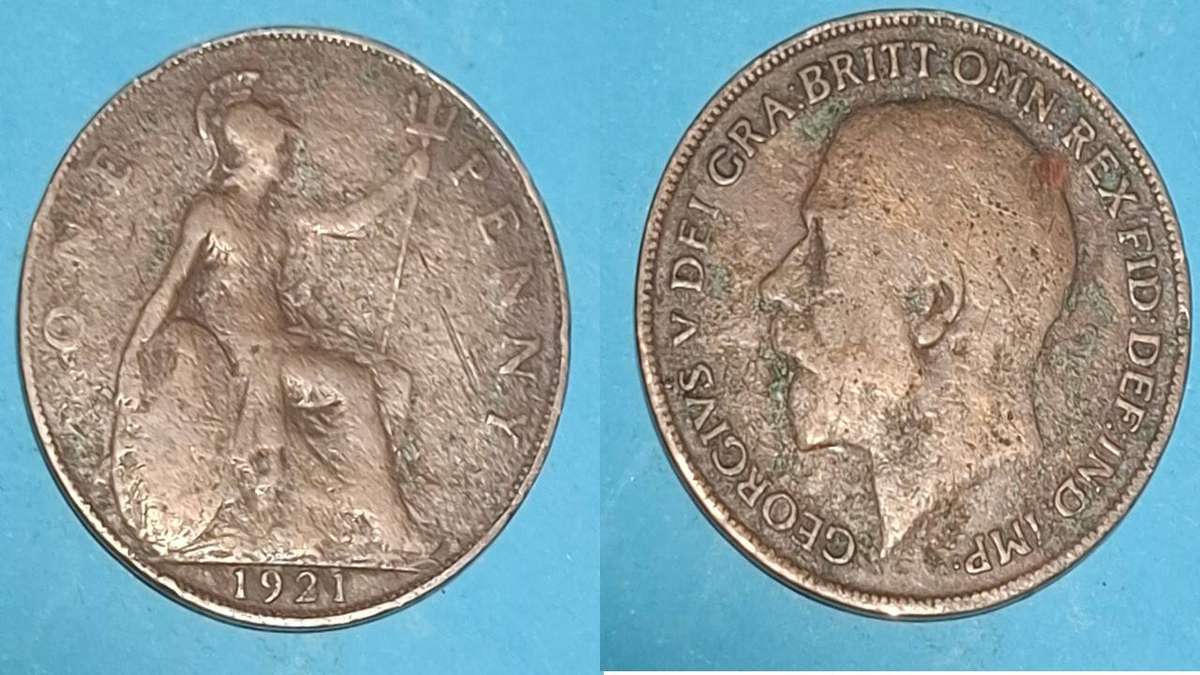 1921 - UK - 1 Penny - George V - Demonetised - Aug 1971 - Bronze