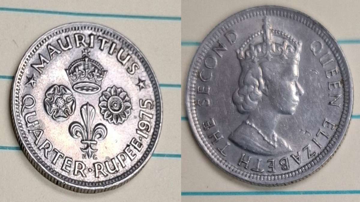1975 - Mauritius - ¼ Rupee - Elizabeth II - Demonetised Yes - Copper-nickel