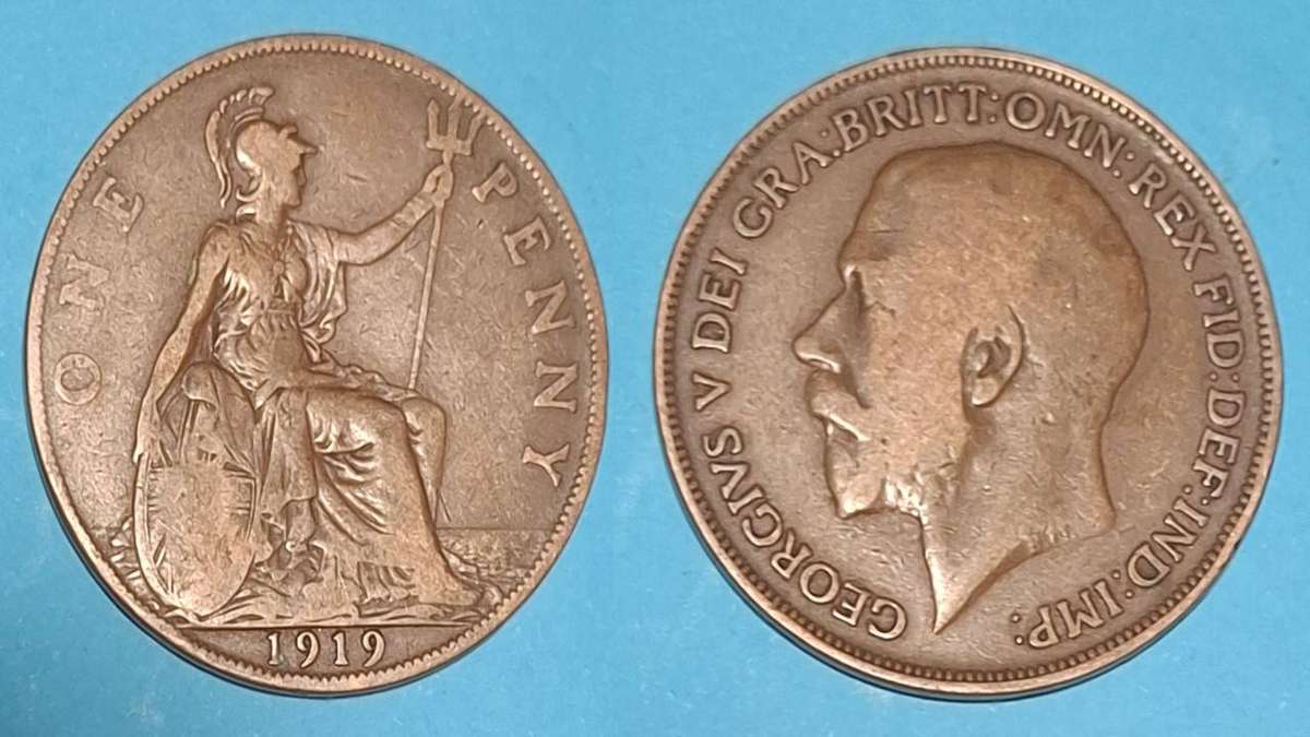 1919 - UK - 1 Penny - Victoria - Demonetised - Aug 1971 - Bronze