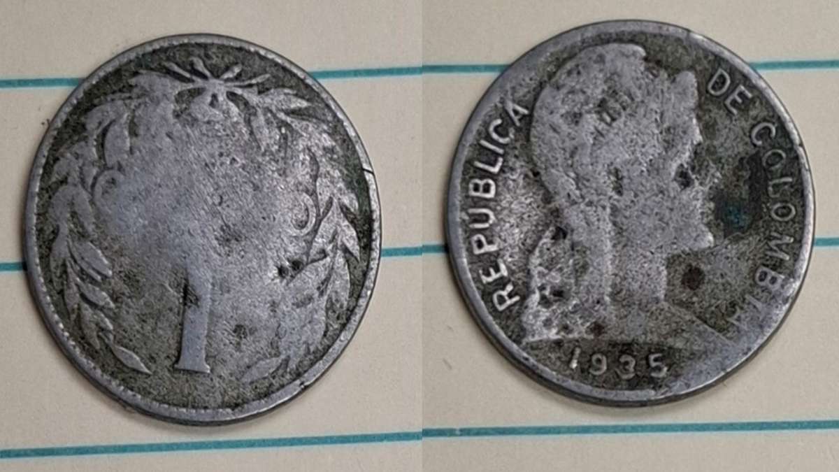 1935 - Colombia - 1 Centavo - Liberty -  - Copper-nickel