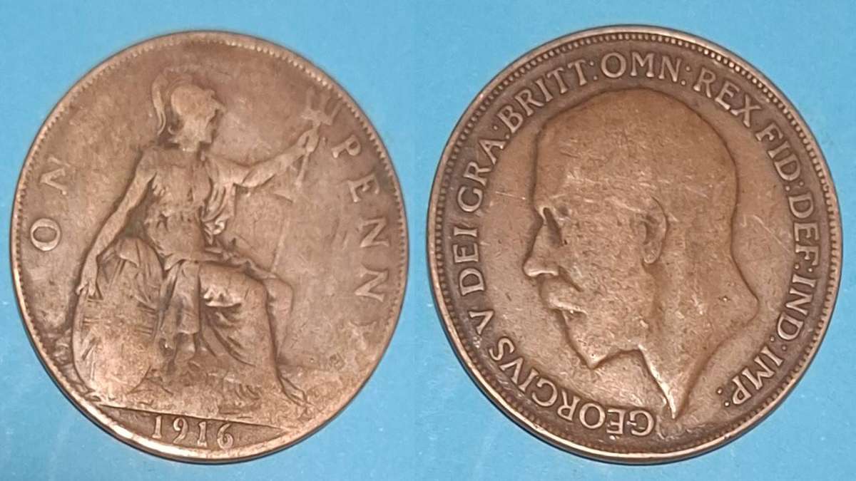 1916 - UK - 1 Penny - Victoria - Demonetised - Aug 1971 - Bronze